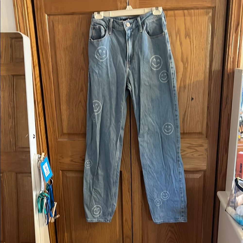 Hollister Blue Smiley Face Jeans